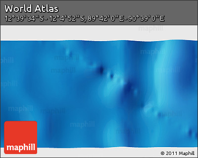 Physical 3D Map of the Area around 12° 22' 13" S, 90° 10' 30" E
