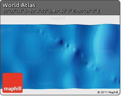 Physical 3D Map of the Area around 12° 22' 13" S, 90° 10' 30" E