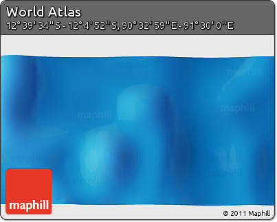 Shaded Relief 3D Map of the Area around 12° 22' 13" S, 91° 1' 30" E