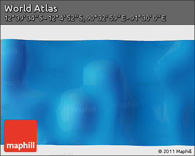Shaded Relief 3D Map of the Area around 12° 22' 13" S, 91° 1' 30" E
