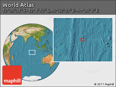 Satellite Location Map of the Area around 12° 22' 13" S, 91° 1' 30" E
