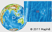 Physical Location Map of the area around 12° 22' 13" S, 93° 34' 29" E