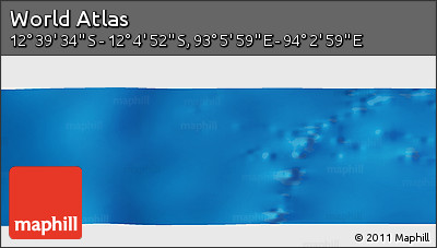 Physical Panoramic Map of the Area around 12° 22' 13" S, 93° 34' 29" E