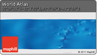 Physical Panoramic Map of the Area around 12° 22' 13" S, 93° 34' 29" E