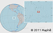 Gray Location Map of the area around 12° 22' 13" S, 93° 25' 30" W, hill shading