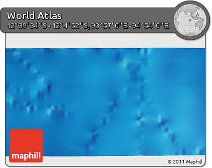 Physical 3D Map of the Area around 12° 22' 13" S, 94° 25' 30" E