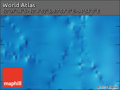 Shaded Relief Map of the Area around 12° 22' 13" S, 94° 25' 30" E