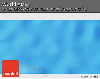 Physical 3D Map of the Area around 12° 22' 13" S, 94° 16' 30" W
