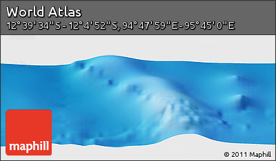 Physical Panoramic Map of the Area around 12° 22' 13" S, 95° 16' 30" E