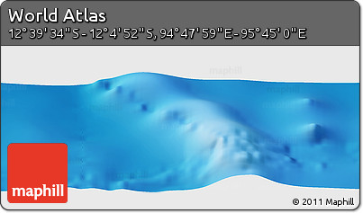 Physical Panoramic Map of the Area around 12° 22' 13" S, 95° 16' 30" E