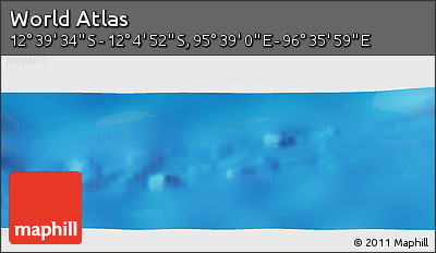 Physical Panoramic Map of the Area around 12° 22' 13" S, 96° 7' 30" E