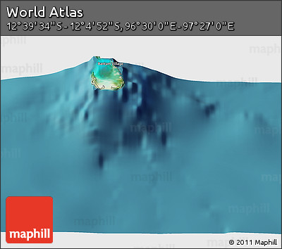 Satellite 3D Map of the Area around 12° 22' 13" S, 96° 58' 29" E