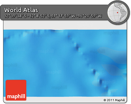 Physical 3D Map of the Area around 12° 22' 13" S, 96° 49' 29" W