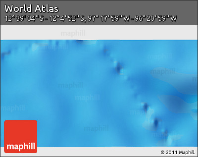 Physical 3D Map of the Area around 12° 22' 13" S, 96° 49' 29" W
