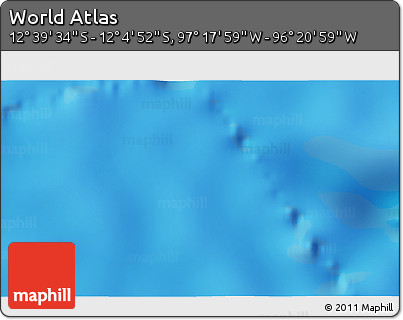 Physical 3D Map of the Area around 12° 22' 13" S, 96° 49' 29" W
