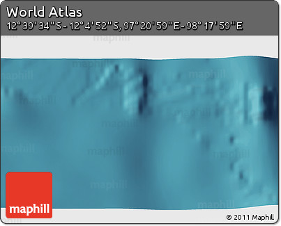 Satellite 3D Map of the Area around 12° 22' 13" S, 97° 49' 29" E