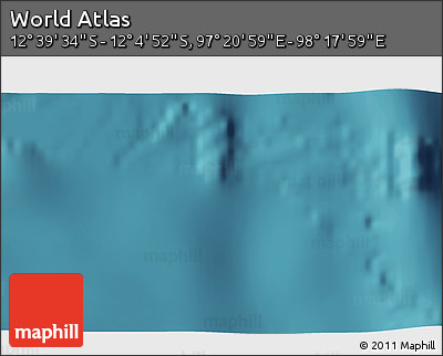 Satellite 3D Map of the Area around 12° 22' 13" S, 97° 49' 29" E
