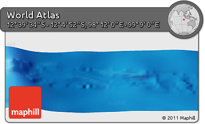 Physical Panoramic Map of the Area around 12° 22' 13" S, 98° 40' 30" E