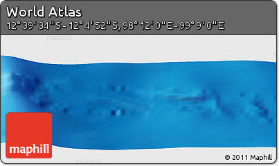 Physical Panoramic Map of the Area around 12° 22' 13" S, 98° 40' 30" E