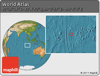Satellite Location Map of the Area around 12° 22' 13" S, 99° 31' 30" E