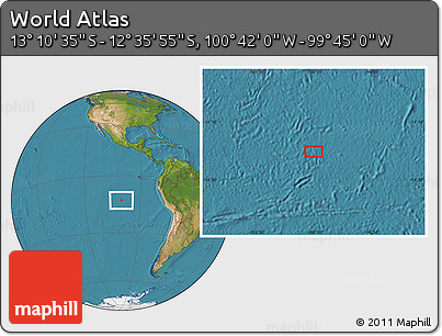 Satellite Location Map of the Area around 12° 53' 15" S, 100° 13' 29" W