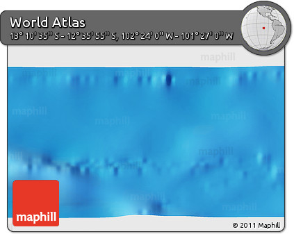 Physical 3D Map of the Area around 12° 53' 15" S, 101° 55' 30" W