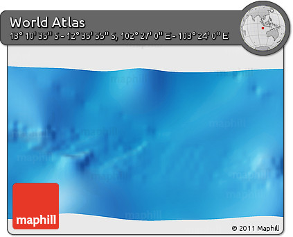 Physical 3D Map of the Area around 12° 53' 15" S, 102° 55' 30" E