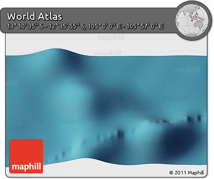 Satellite 3D Map of the Area around 12° 53' 15" S, 105° 28' 29" E