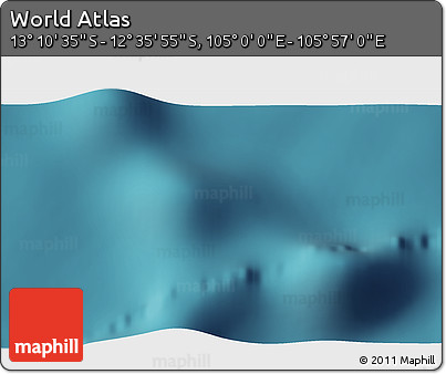 Satellite 3D Map of the Area around 12° 53' 15" S, 105° 28' 29" E