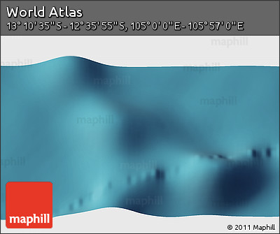 Satellite 3D Map of the Area around 12° 53' 15" S, 105° 28' 29" E