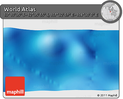 Physical 3D Map of the Area around 12° 53' 15" S, 108° 1' 30" E