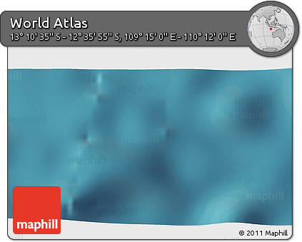 Satellite 3D Map of the Area around 12° 53' 15" S, 109° 43' 29" E