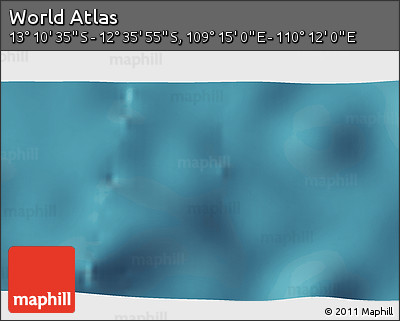 Satellite 3D Map of the Area around 12° 53' 15" S, 109° 43' 29" E