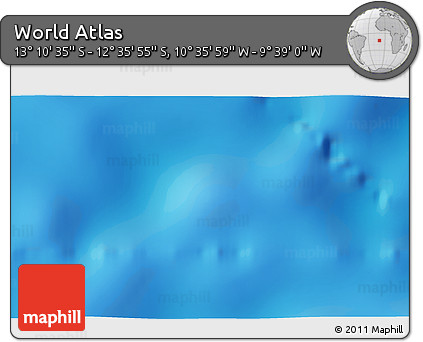 Physical 3D Map of the Area around 12° 53' 15" S, 10° 7' 30" W