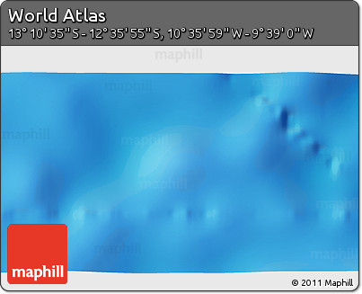 Physical 3D Map of the Area around 12° 53' 15" S, 10° 7' 30" W