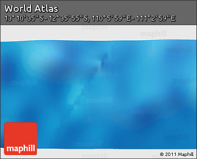 Physical 3D Map of the Area around 12° 53' 15" S, 110° 34' 29" E