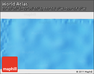 Physical 3D Map of the Area around 12° 53' 15" S, 110° 25' 30" W
