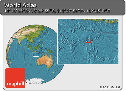 Satellite Location Map of the Area around 12° 53' 15" S, 112° 16' 30" E