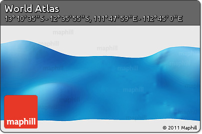Physical Panoramic Map of the Area around 12° 53' 15" S, 112° 16' 30" E