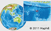 Physical Location Map of the area around 12° 53' 15" S, 113° 7' 30" E