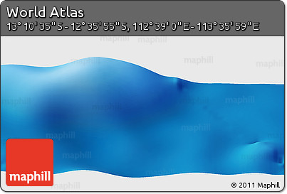 Physical Panoramic Map of the Area around 12° 53' 15" S, 113° 7' 30" E