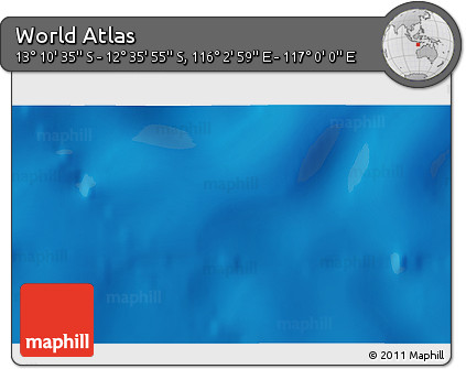 Physical 3D Map of the Area around 12° 53' 15" S, 116° 31' 30" E