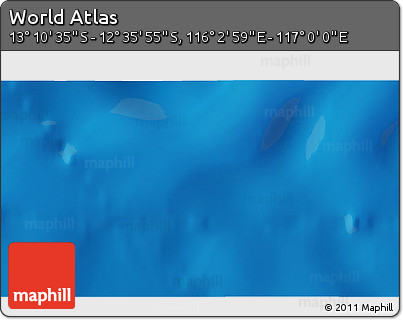Physical 3D Map of the Area around 12° 53' 15" S, 116° 31' 30" E