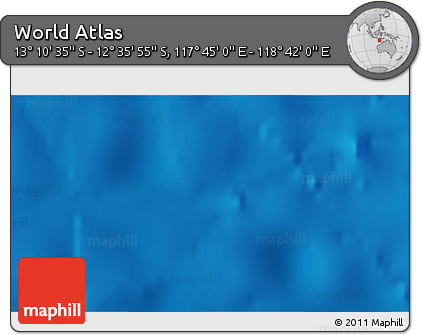 Physical 3D Map of the Area around 12° 53' 15" S, 118° 13' 29" E