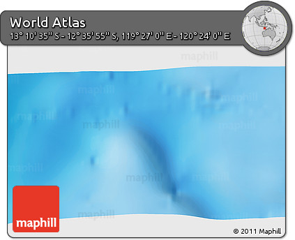 Physical 3D Map of the Area around 12° 53' 15" S, 119° 55' 30" E