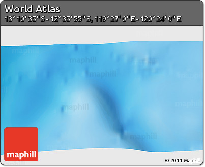 Physical 3D Map of the Area around 12° 53' 15" S, 119° 55' 30" E