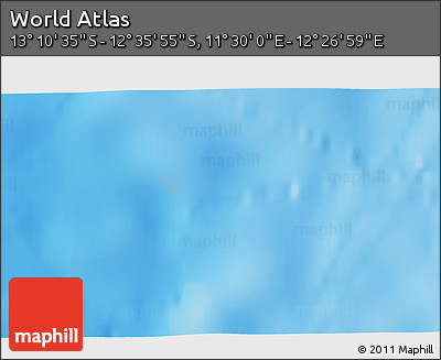 Physical 3D Map of the Area around 12° 53' 15" S, 11° 58' 29" E