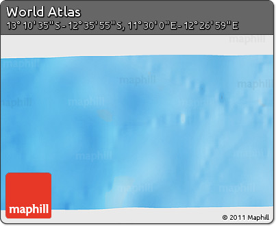 Physical 3D Map of the Area around 12° 53' 15" S, 11° 58' 29" E