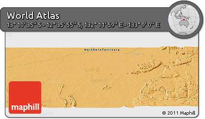 Political Panoramic Map of the Area around 12° 53' 15" S, 132° 40' 30" E