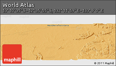 Political Panoramic Map of the Area around 12° 53' 15" S, 132° 40' 30" E